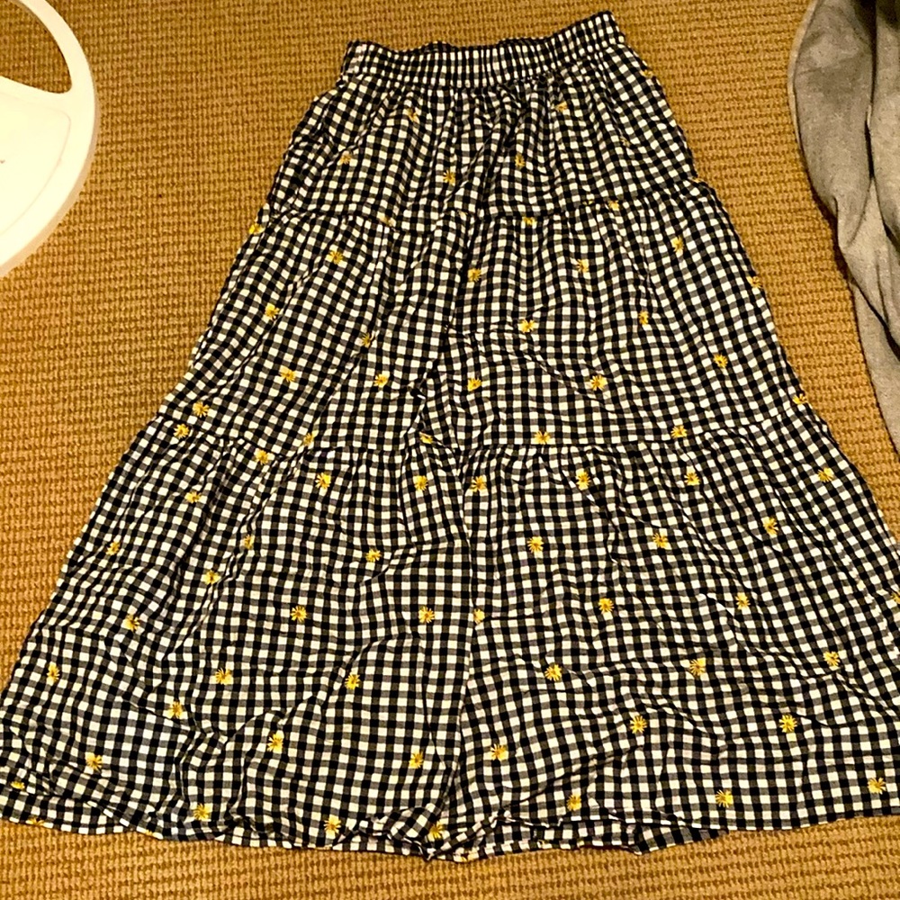 Old navy gingham tiered midi skirt XS